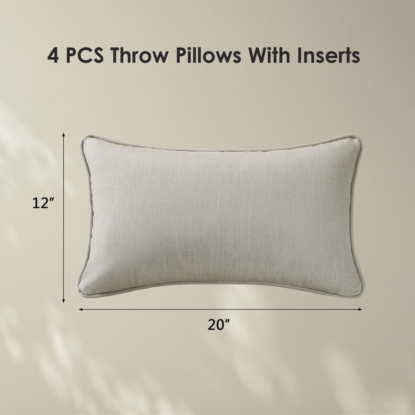 Sunbrella Outdoor  Pillow With Inserts Specrtum Pebble