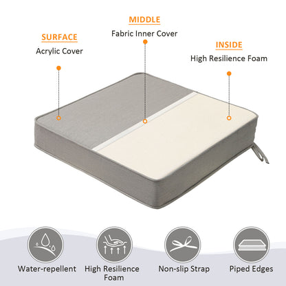 Sunbrella Outdoor 19" x19" Seat Cushion Specrtum Pebble