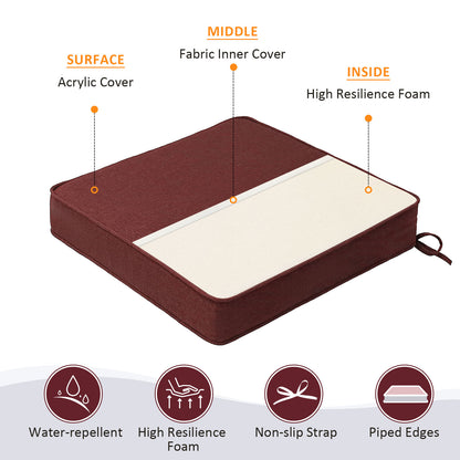 Sunbrella Outdoor 19" x19" Seat Cushion Spectrum Brick