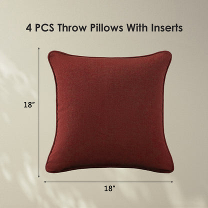 Sunbrella Outdoor  Pillow With Inserts Spectrum Brick