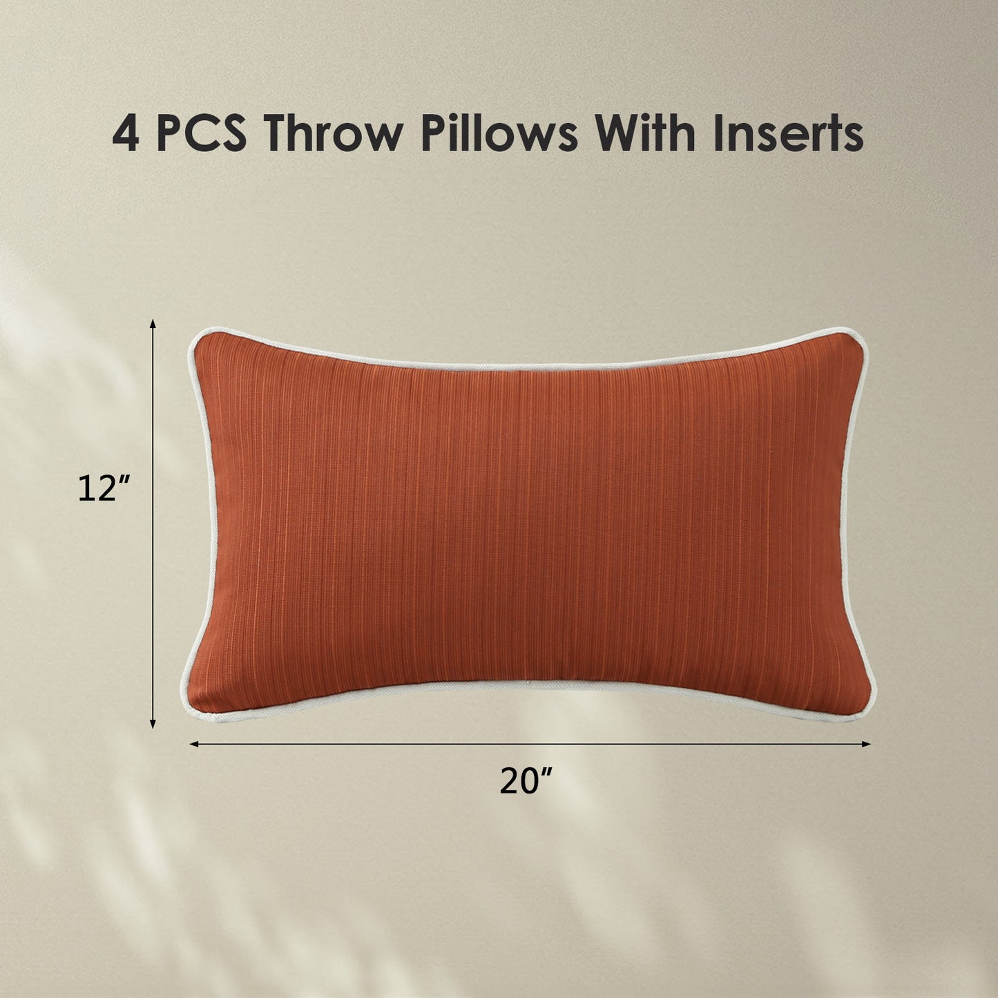 Unimatta Outdoor Pillow With Inserts Tangerine