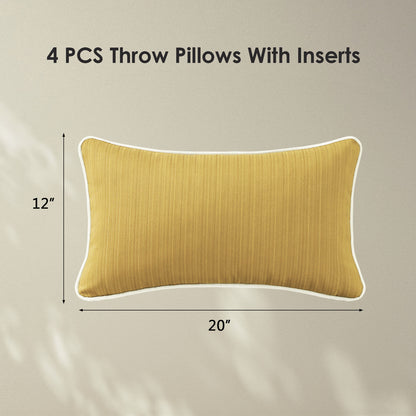 Unimatta Outdoor Pillow With Inserts Yellow Brown