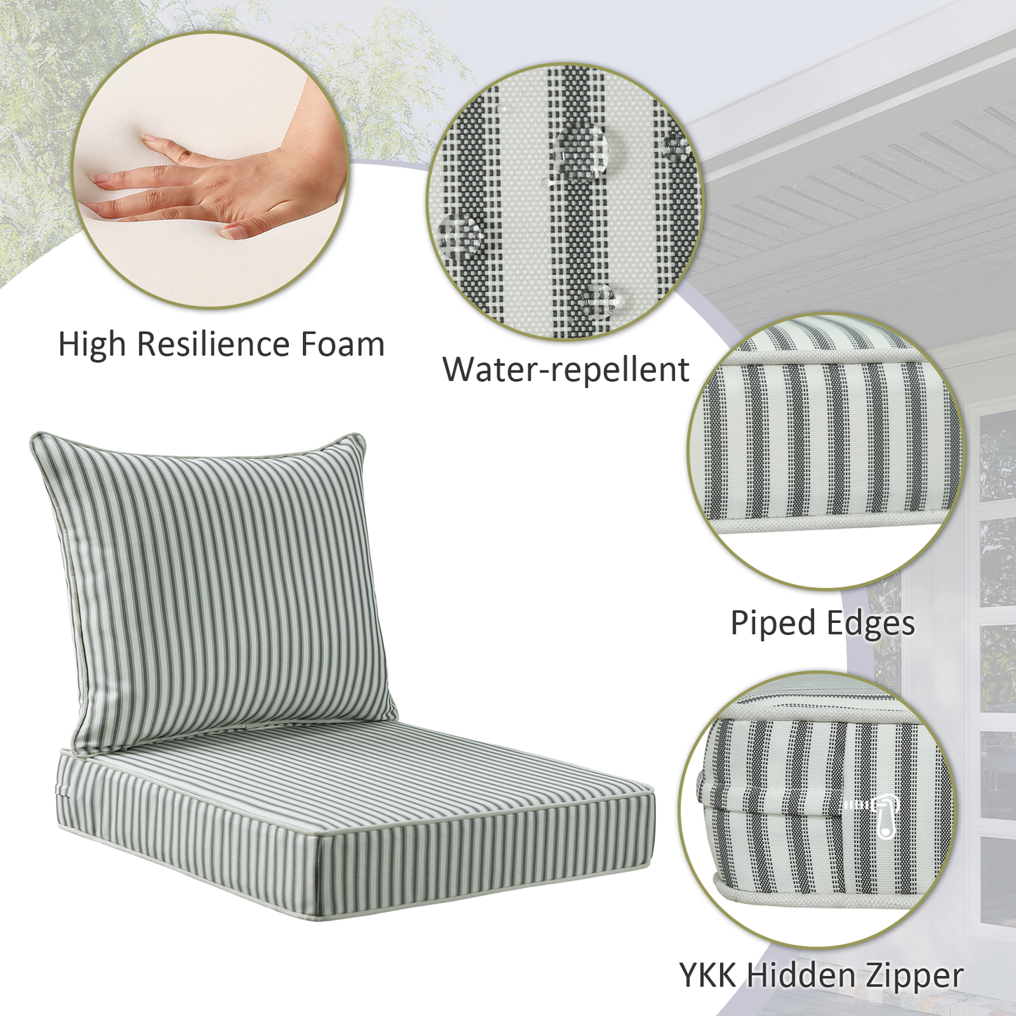 Unimatta Outdoor 24" x24" Deep Seat Cushion